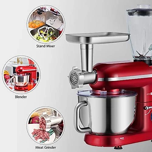 Batedeira VIVOHOME 3 em1 567L 6 Velocidades 650W Vermelho