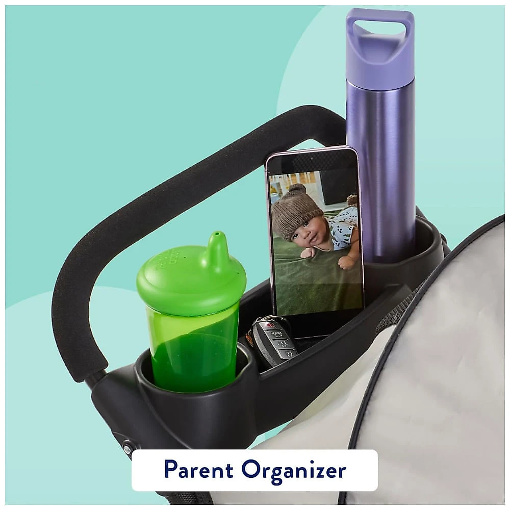 Carrinho de bebê guarda-sol Kolcraft Cloud Plus, ultraleve e compacto, com amplo porta-objetos e capota, assento reclinável e bandejas para criança