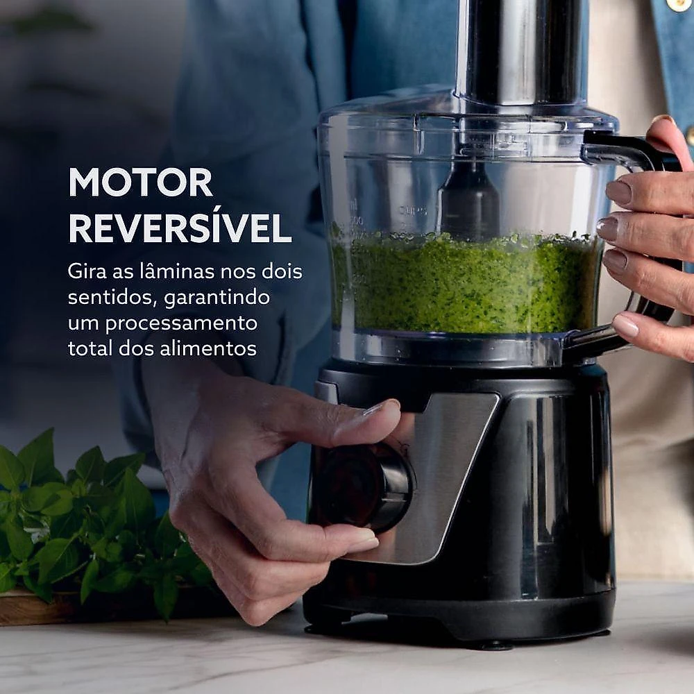 Multiprocessador de alimentos oster 300w 2 velocidades + pulsar lâmina dupla preto 110v