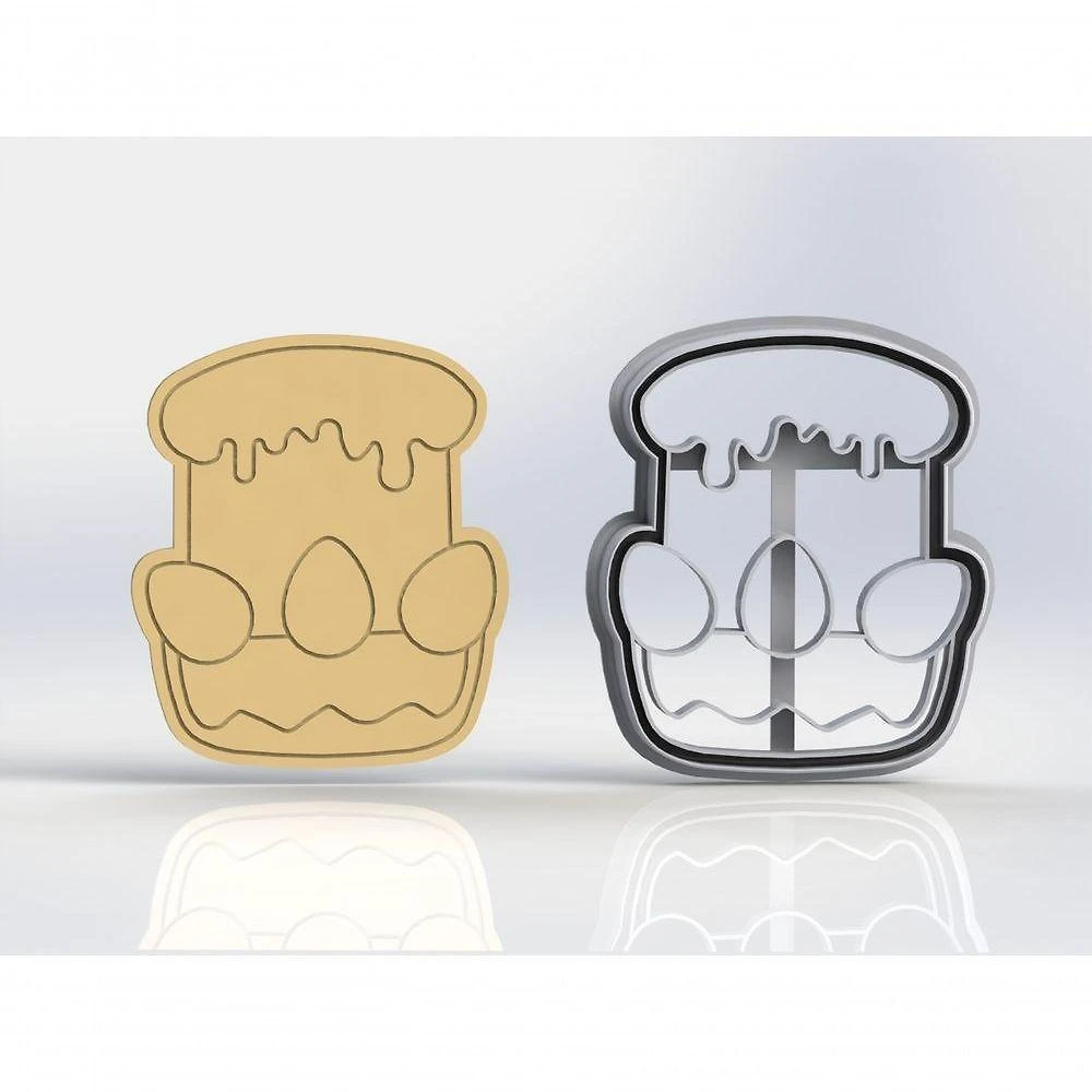 Cortador Bolo com Ovos Plástico PLA 7CM para Pasta Americana HB Formas e Cortadores