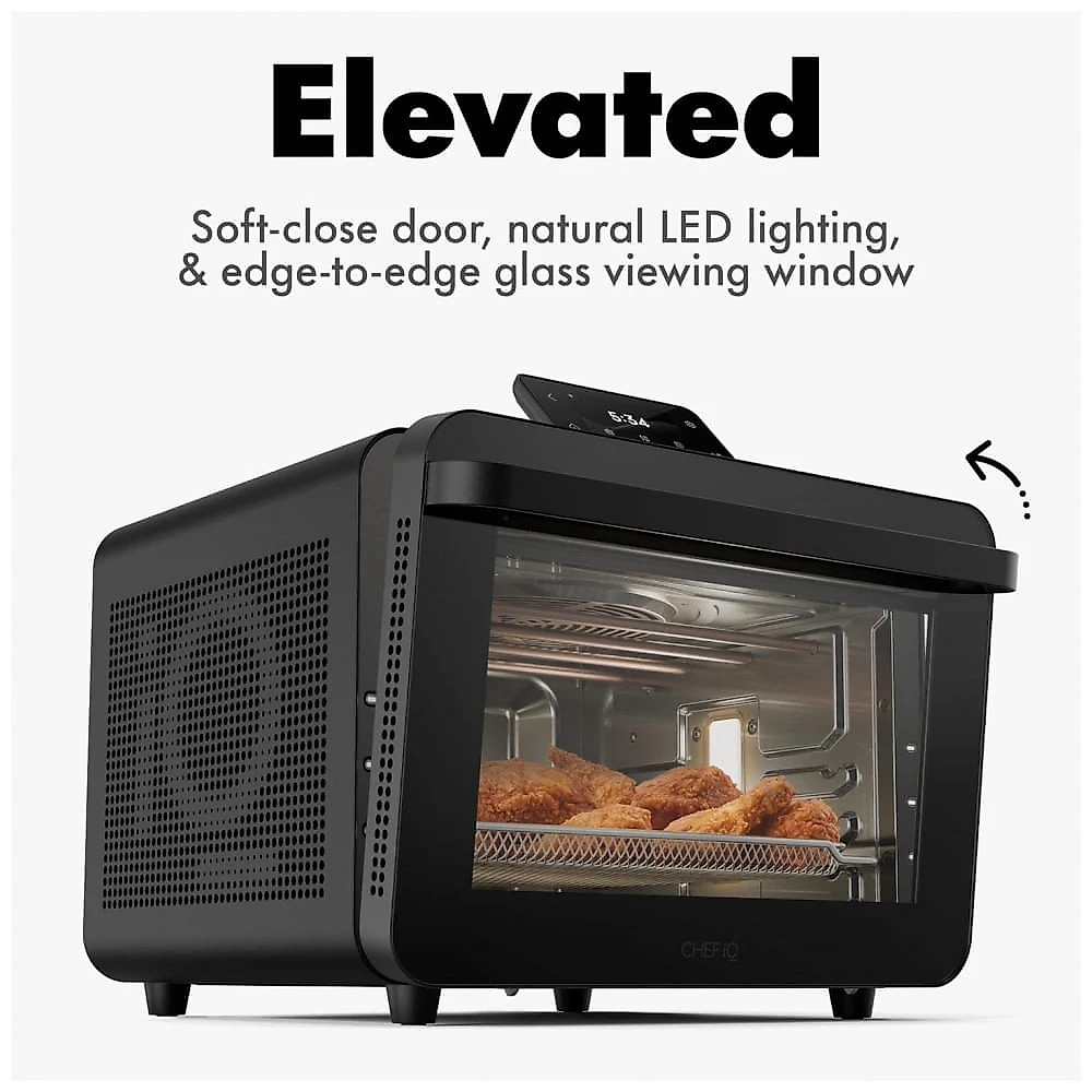 Forno Elétrico Inteligente CHEF iQ MiniOven, Combo de Forno Tostador e Air Fryer, 11 em 1, Capacidade de 25 Qt, Cozimento Rápido com Controles na Tela Forno Elétrico Inteligente CHEF iQ MiniOven, Combo de Forno Tostador e Air Fryer, 11 em 1, Capacidade de 25 Qt, Cozimento Rápido com Controles