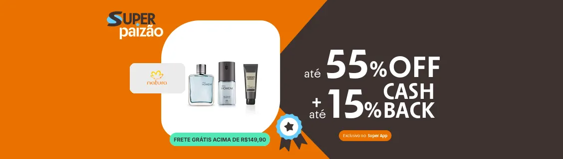Loja Natura com até 15% de cashback