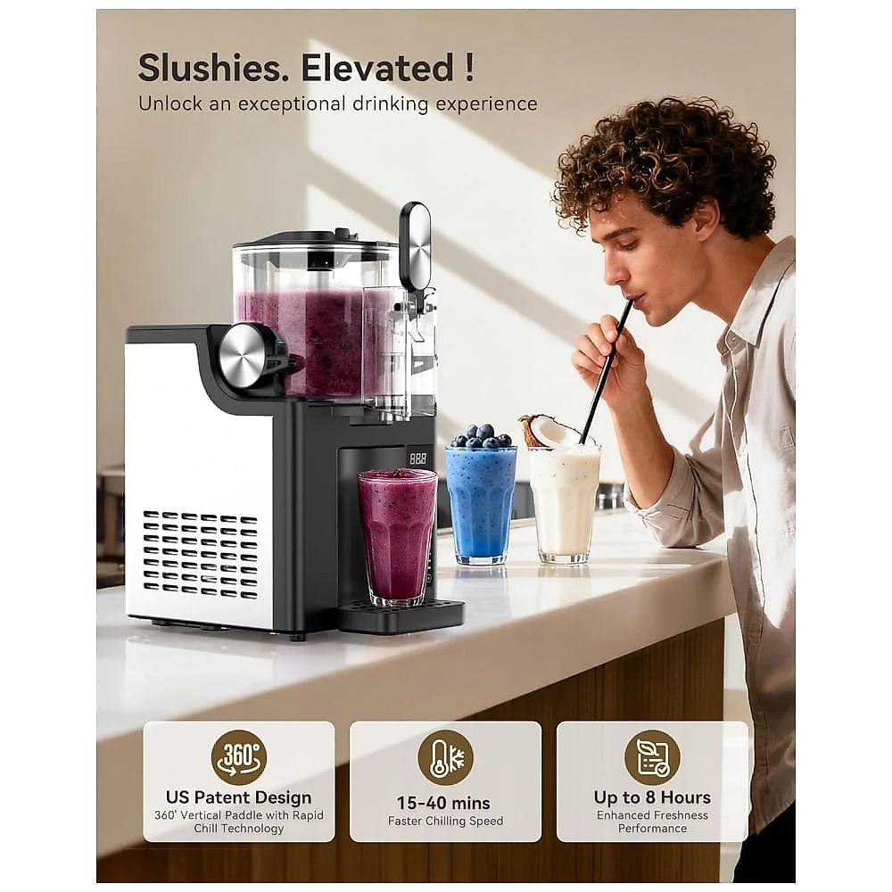Máquina de Slush Raspadinha CONFAZ LC-2501A 2L 5 Programas Sem Gelo Auto Limpeza 240V