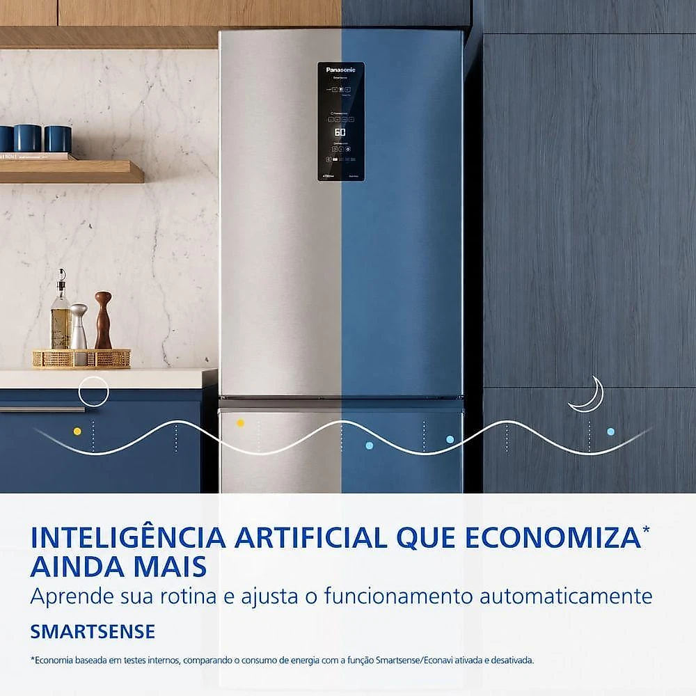 Geladeira Panasonic Duplex Frost Free Inverter 475L NR-BB64PV2XC Cinza Bivolt