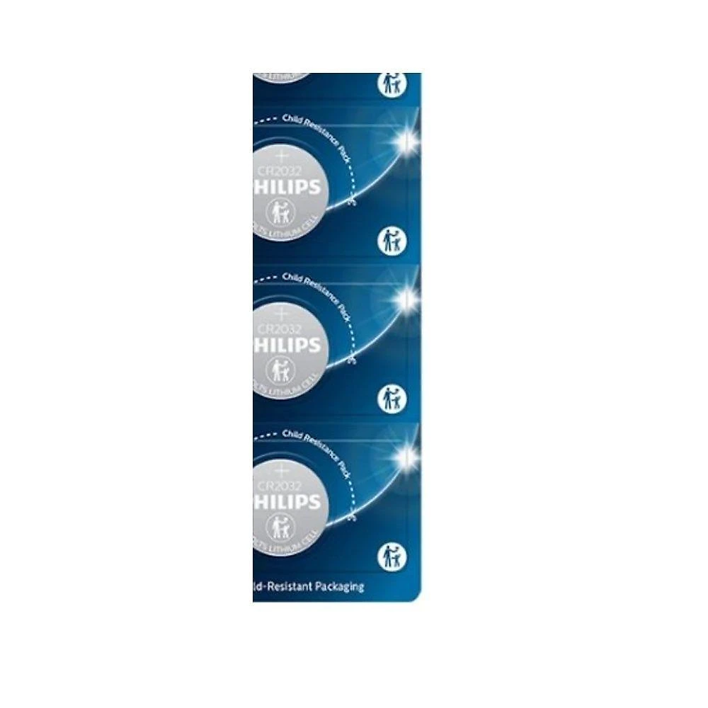 Bateria de Lítio Philips CR2032 para Dispositivos Eletrônicos Cartela com 5 Unidades