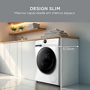 Lava e Seca Midea Slim HealthGuard Smart MF201D110WB/WK Branca com 14 Programas, Wi-Fi e Compatível com Alexa – 11kg 110V