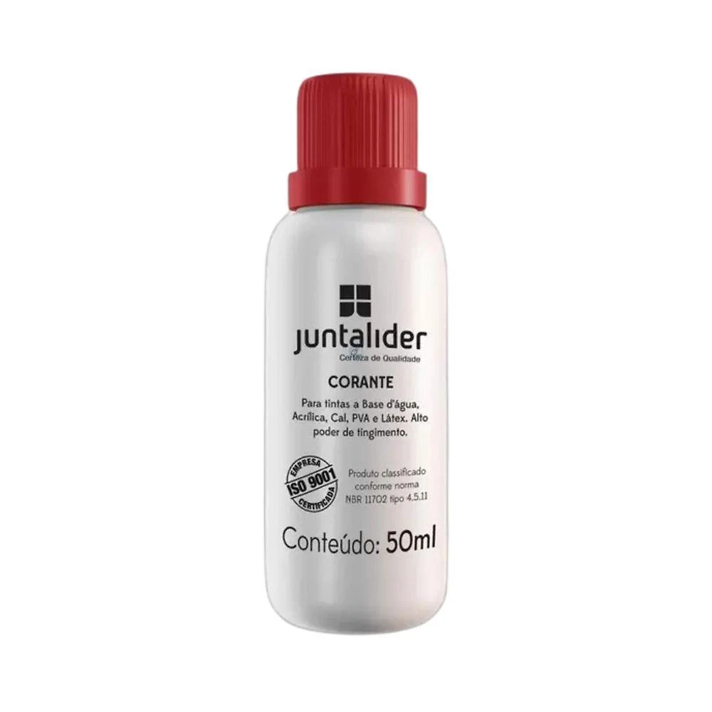Corante Líquido PVA Bisnaga 50ML Vermelho para Tintas Látex e Acrílicas Juntalider
