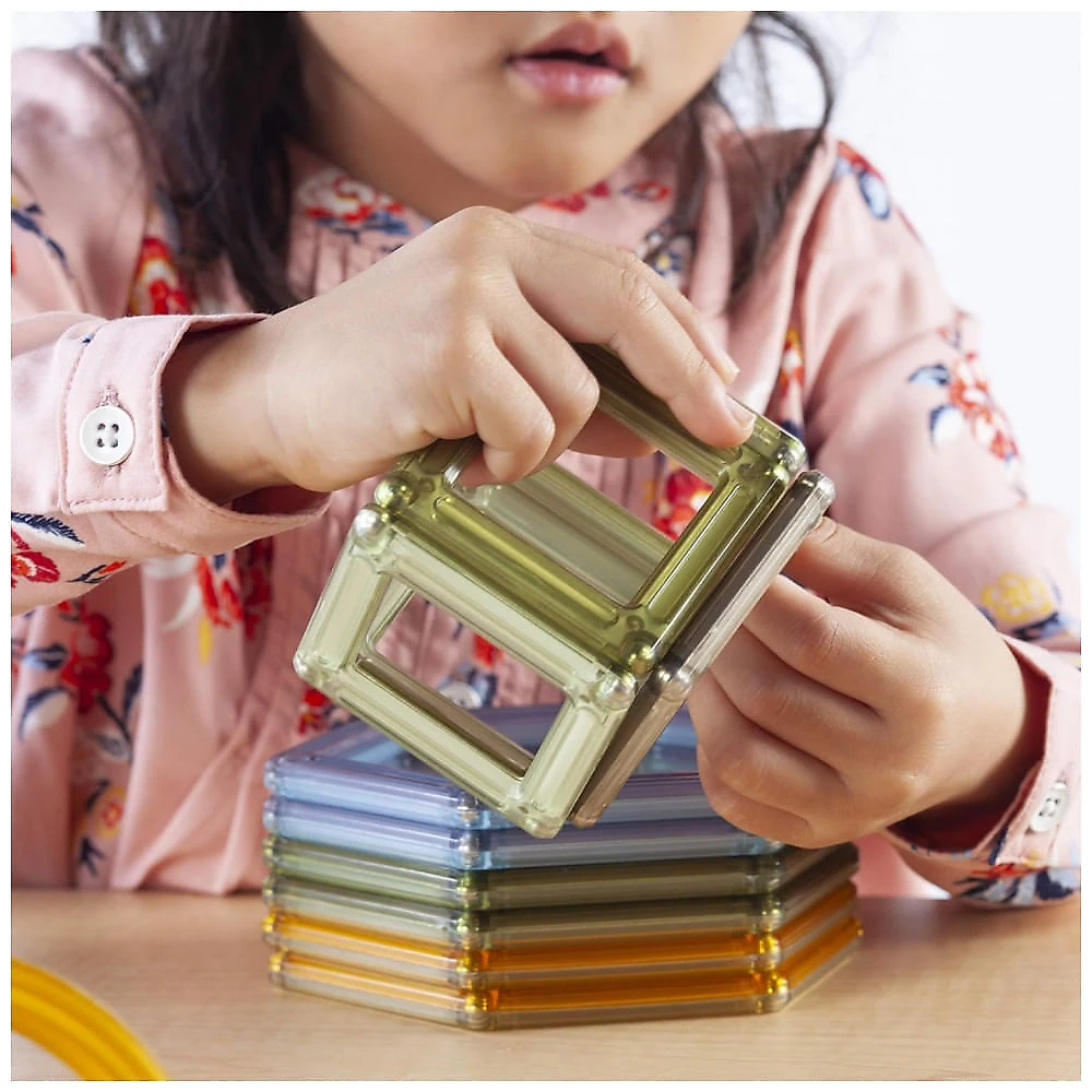 Conjunto de blocos magnéticos Guidecraft PowerClix Frames, 74 peças para construções geométricas 2D e 3D para Brincadeiras Criativas e Aprendizado