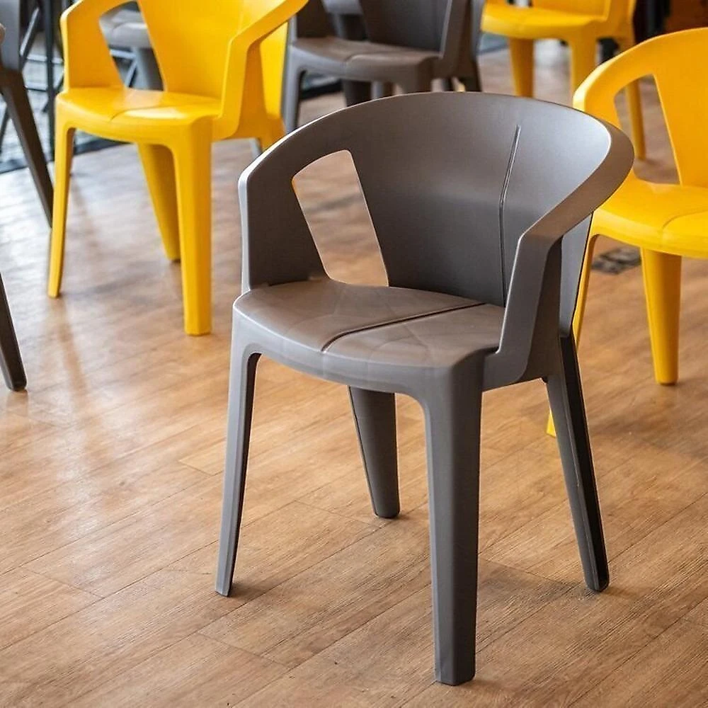Conjunto com 6 Cadeiras Una Cinza Mushroom