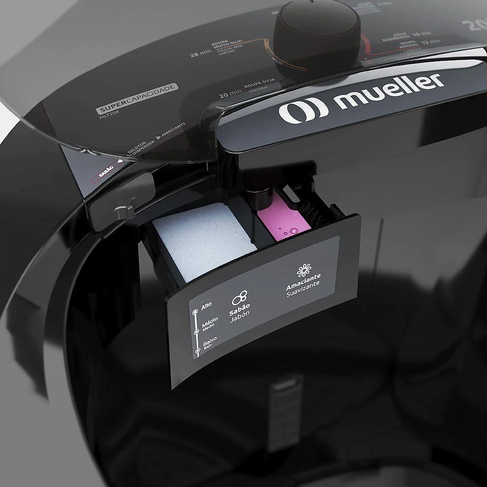 Tanquinho Mueller 20kg Big Preto MLT20B Semiautomático 220V