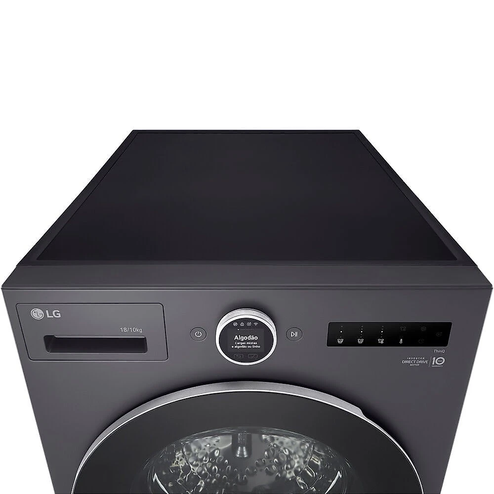 Lava e Seca WD18GNT 18Kg e 10Kg Front Load Automático AI LG Blkinox - 110V