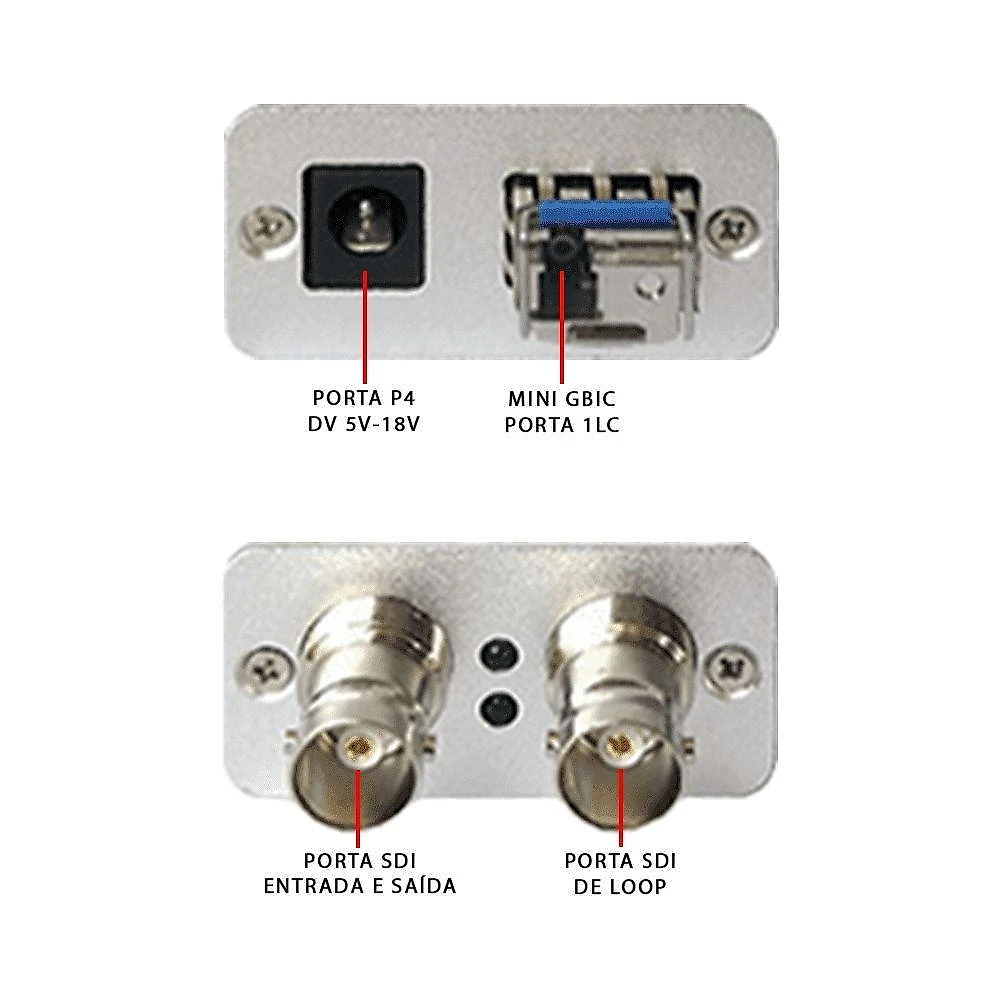 Kit De Extender Sdi 3g Full Hd 60hz Faz Até 20 Quilômetros Via Fibra óptica Lc Multimodo (cg)