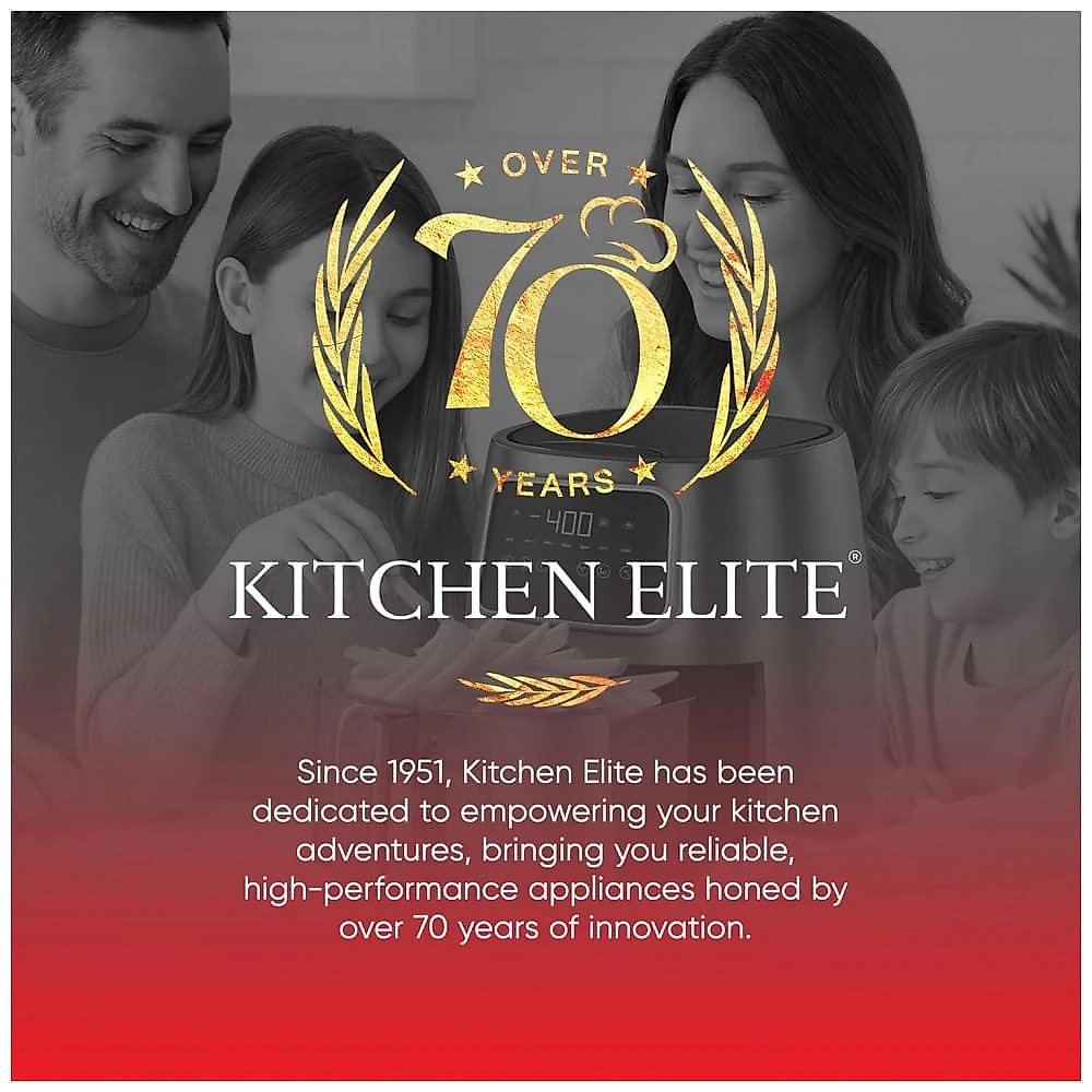 Fritadeira Elétrica Air Fryer Kitchen Elite Cinza 5,2L Digital 7 em 1 1500W 110V
