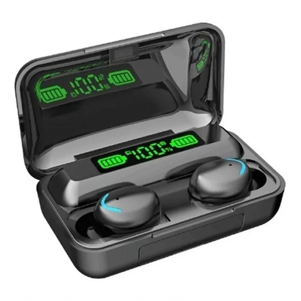 Fone de Ouvido Bluetooth TWS com Power Bank 2000mAh Controle por Toque Conectividade sem Fio