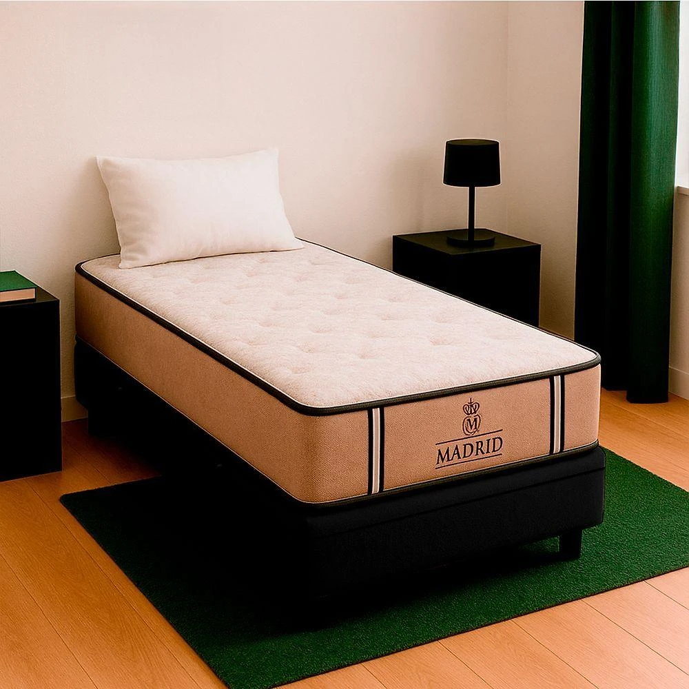 Cama Box Baú Solteiro E Colchão Madrid Molas V-store Cor:preto