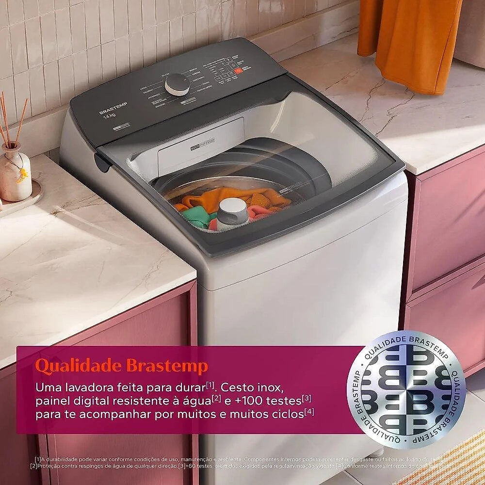 Máquina de Lavar Roupas Brastemp BWJ14AB 14 Kg, Branca - 220V 220 Volts