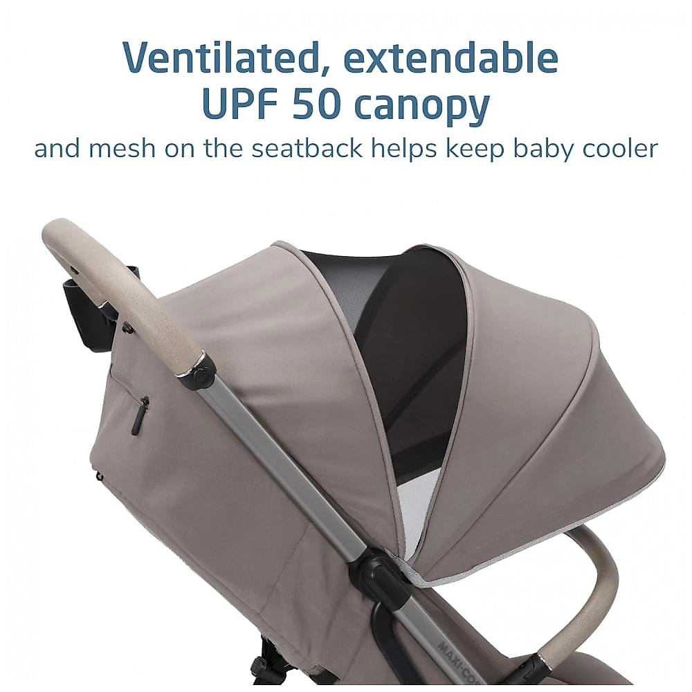 Carrinho de Bebê Maxi-Cosi Oxford Cabin Marrom-Escuro Ultra Leve para Viagem 22,7 kg