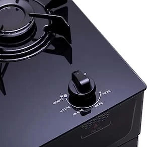 Miniatura Fogão Atlas 4 Bocas Mônaco Top Glass com Mesa de Vidro e Acendimento Automático Bivolt – Preto