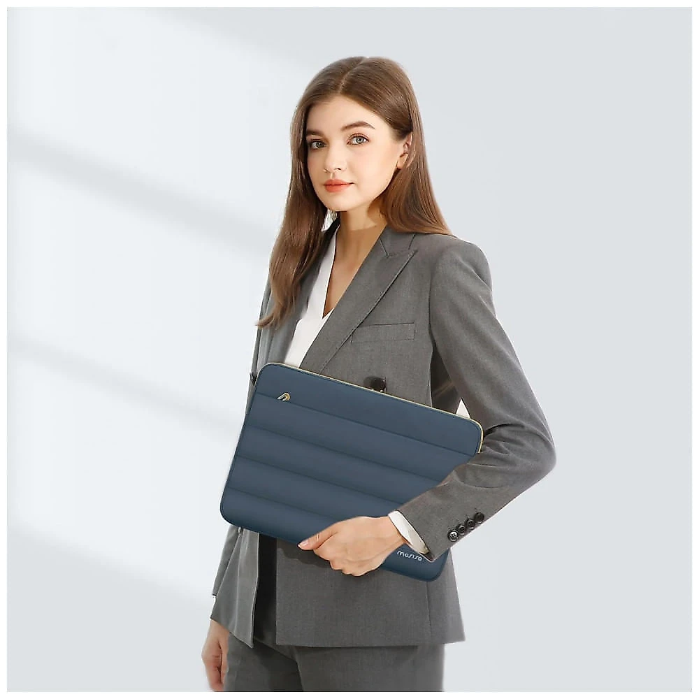 MOSISO Estojo Puffy para Laptop 13-13,3" Compatível com MacBook Air/Pro 13-14, HP, Dell, ASUS, Lenovo, Bolsa Horizontal com Estojo Pequeno, Azul Haze