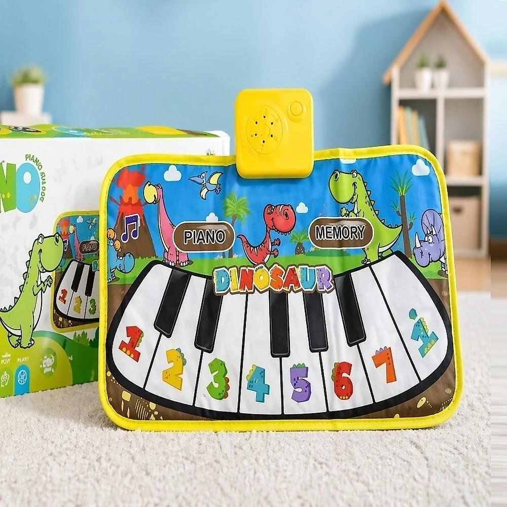 Tapete Musical Infantil Piano Dinossauro 8 Teclas Educativo Dobrável para Crianças Utibom