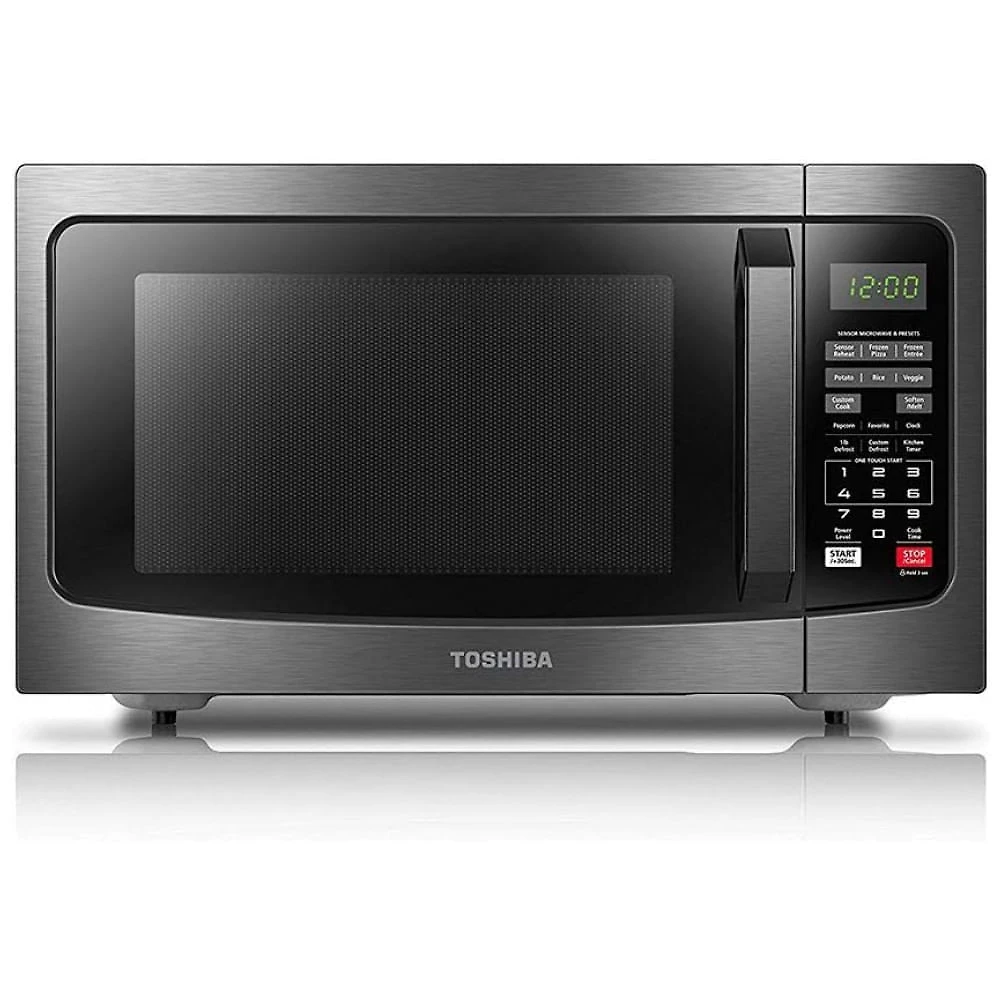 Micro Ondas de Bancada em Aço Inoxidável 33L com 12 Programas, 110V 1100W, TOSHIBA EM131A5CBS, Preto