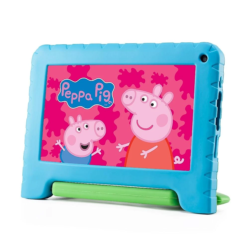 Tablet infantil peppa pig com controle parental 4gb ram + 64gb + tela 7 pol + case + wi-fi + android 13 + quad core multi - nb420 multicolor