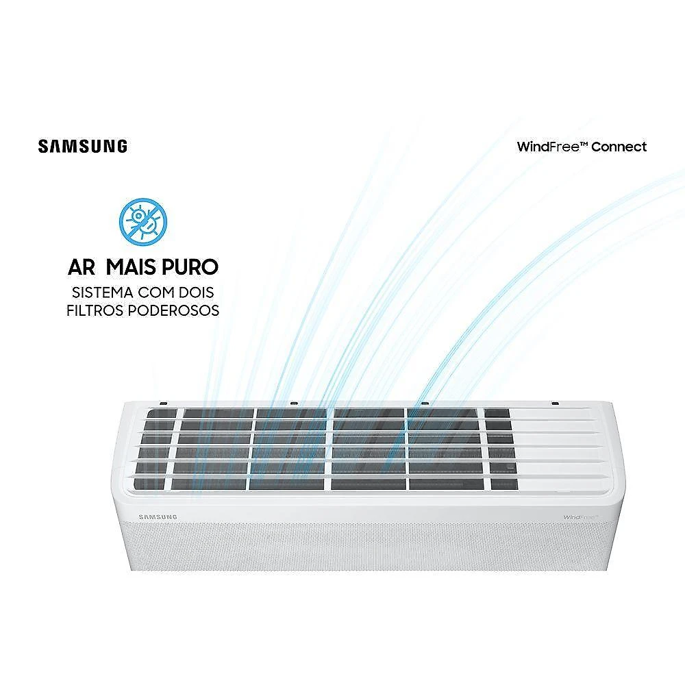 Ar-condicionado split inverter samsung windfree connect 18000 btus quente e frio 220v ar18bseaawkxaz