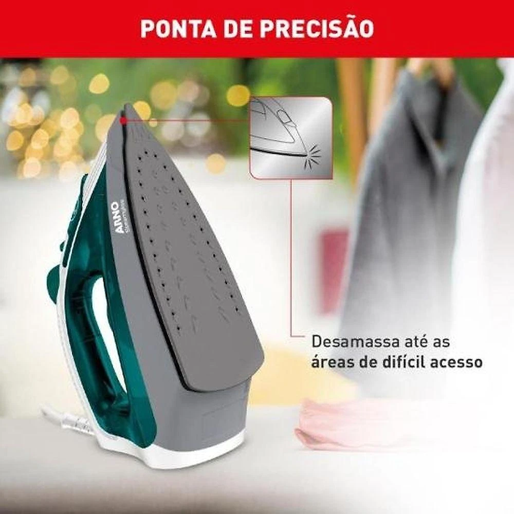Ferro de Passar a Vapor Steamgliss com Base Antiaderente para Roupas Bem Passadas 110V