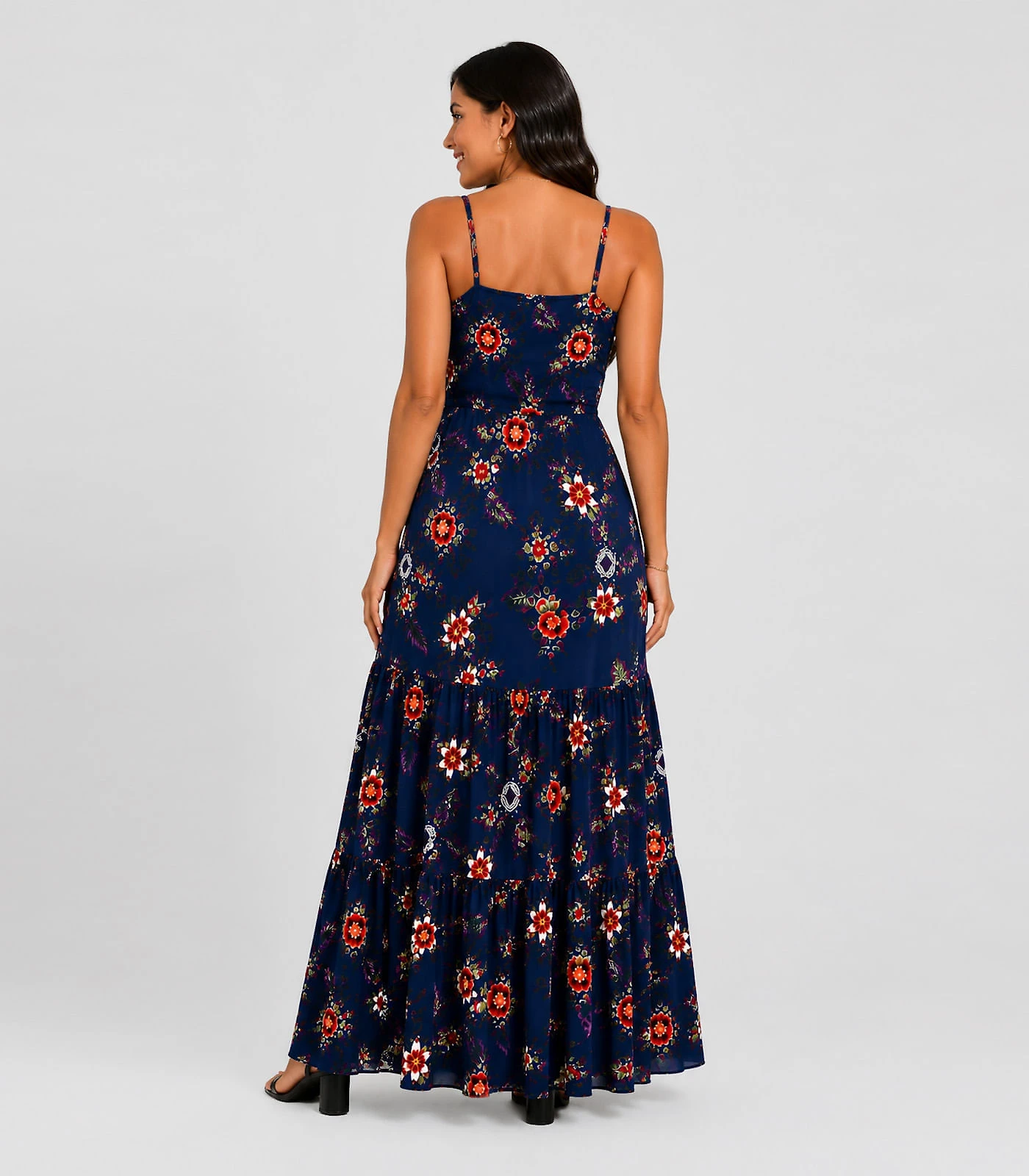 Miniatura Vestido Longo Feminino Transpassado Select Azul G