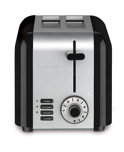 Torradeira Elétrica Cuisinart CPT320 Compacta em Inox 2 Fatias Preto 110V
