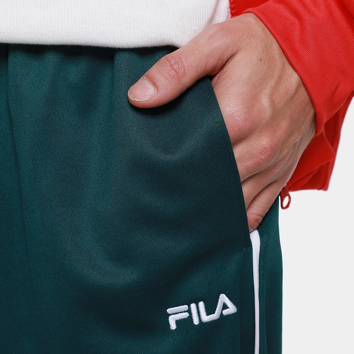 Agasalho Fila Letter Icon Masculino Vermelho+Verde - G
