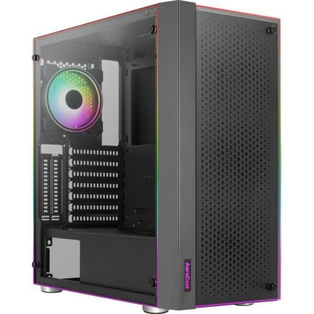 Gabinete Gamer Skribble Mid Tower ATX Vidro Temperado com ARGB Preto Aerocool