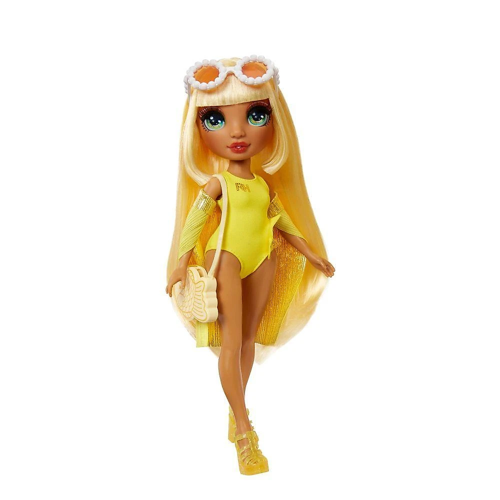 Boneca Rainbow Swim & Style Sunny 27cm com Wrap Personalizável Amarelo Rainbow