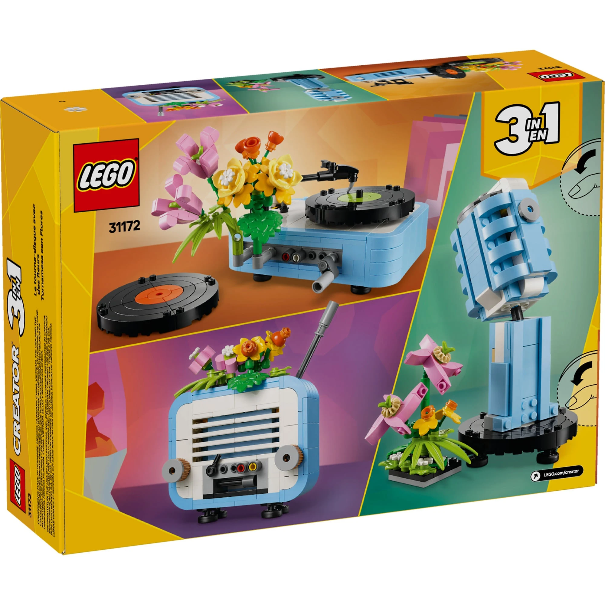 LEGO® Creator 3 em 1 - Toca-discos com flores