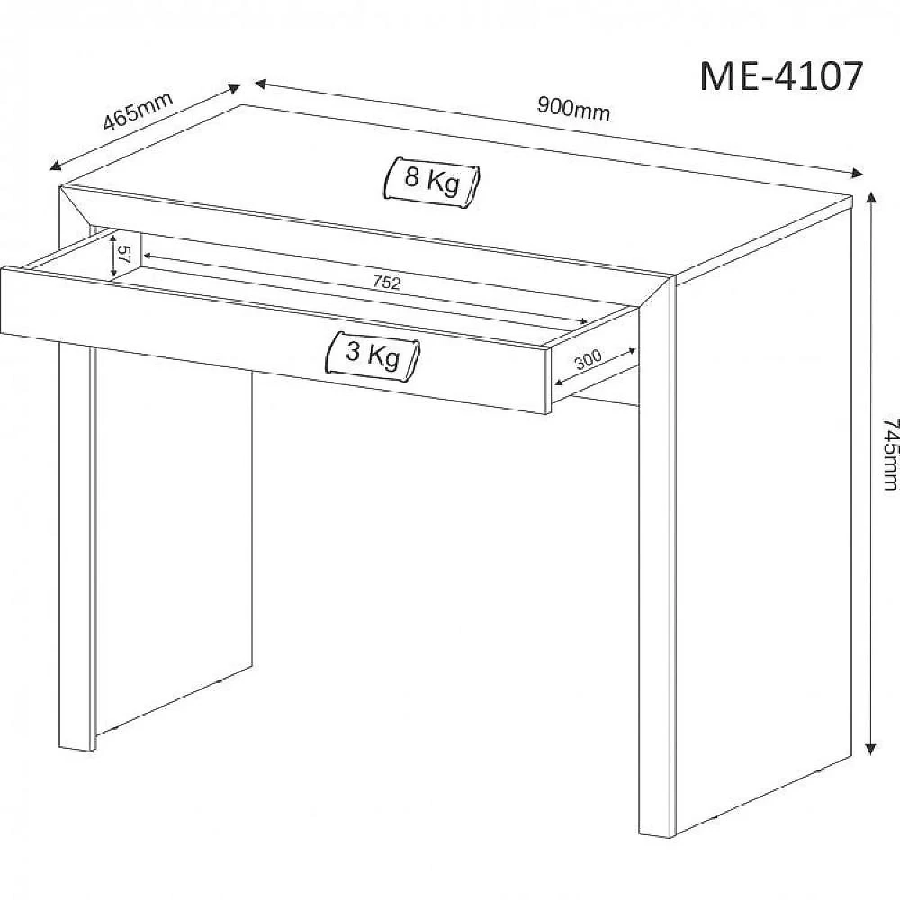 Conjunto Home Office 2 Peças com 1 Escrivaninha para Escritório e 1 Estante Tecno Mobili Preto