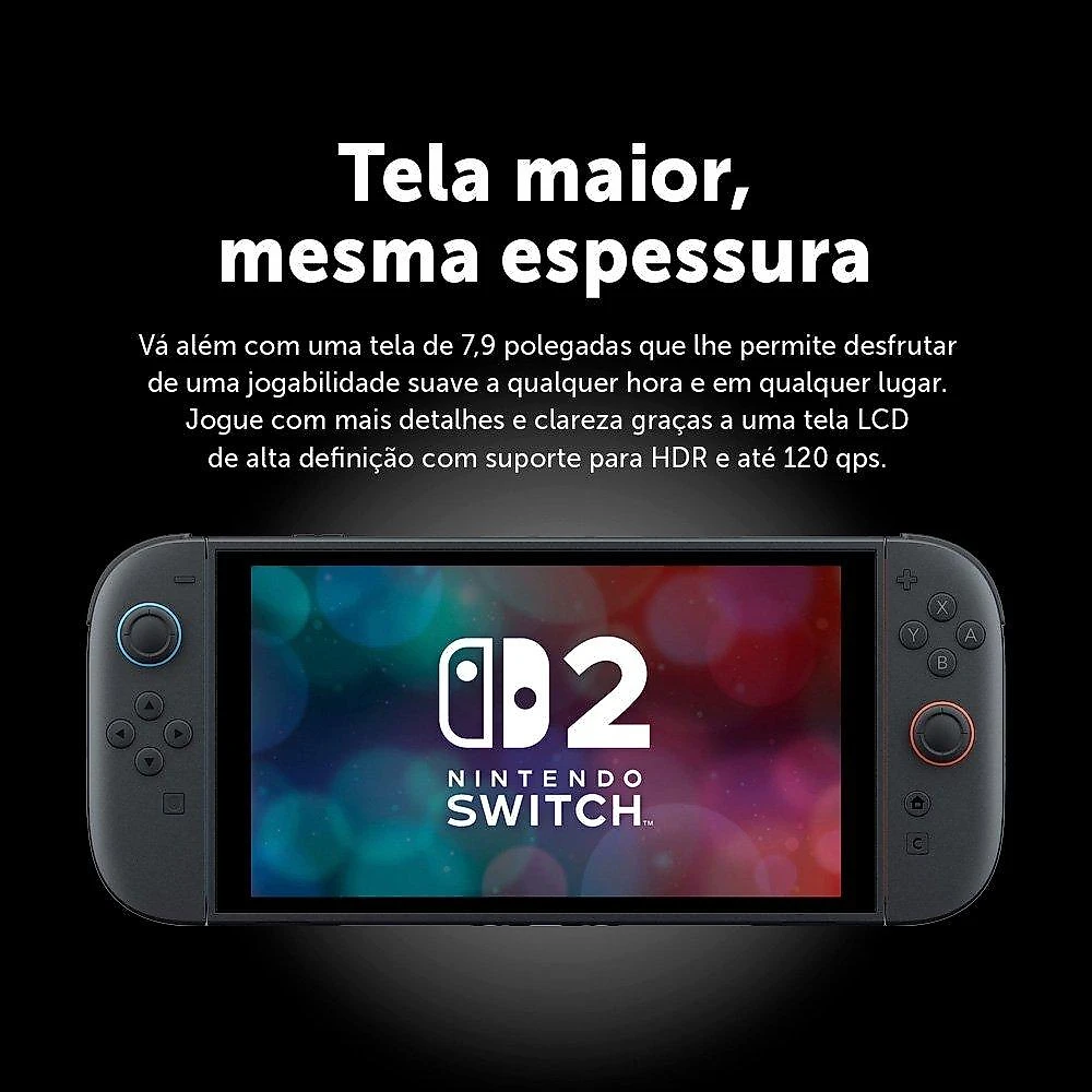 Console Nintendo Switch 2, 256GB, Preto, Azul e Vermelho