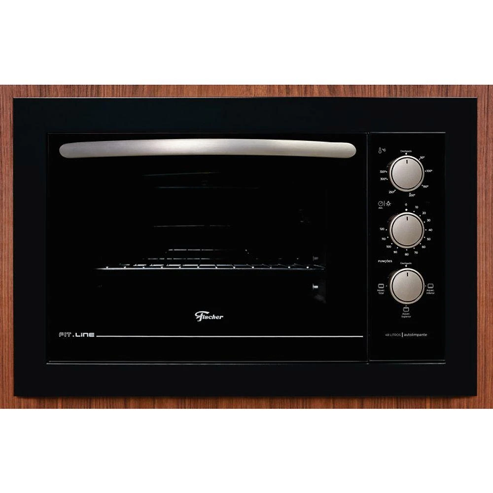 Forno Elétrico Fischer Fit Line Embutir 48L Preto 220V
