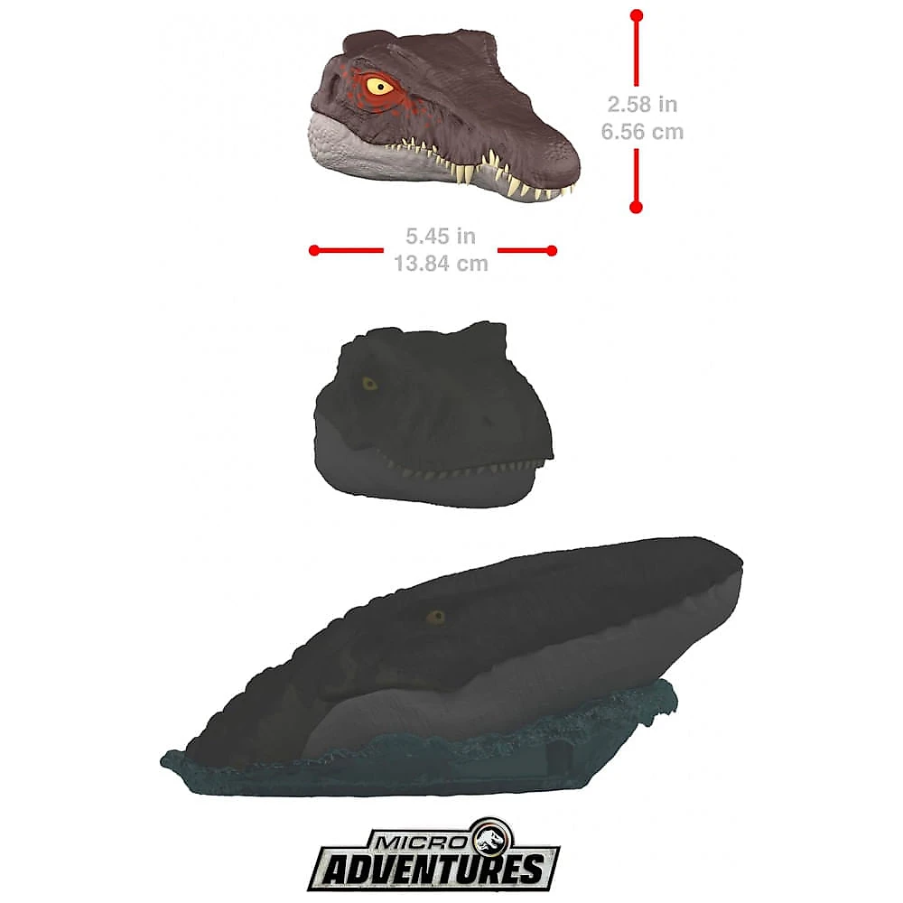 Mattel Jurassic World Rebirth: Playset Micro Aventura Spinosaurus com 4 Funções Interativas e 3 Mini Figuras