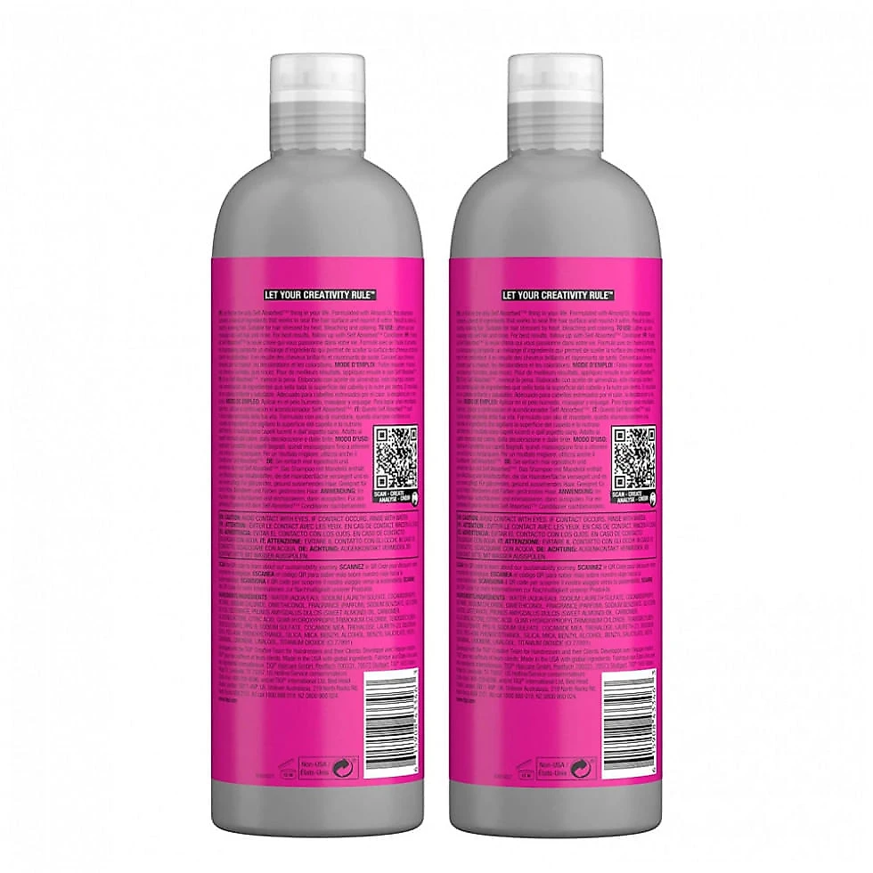 Bed Head by TIGI Shampoo and Conditioner For Dry Hair Self Absorbed Nourishing Hair Care to Visibly Repair Hair and