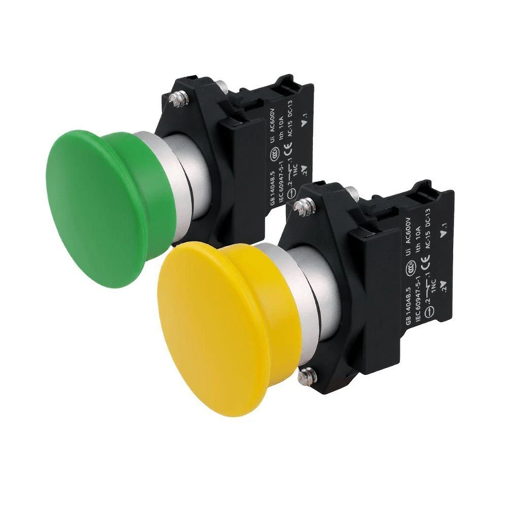 Botão Emergência 3SB6 Cogumelo 22MM 40MM 1NA Não Iluminado com Suporte Verde Siemens