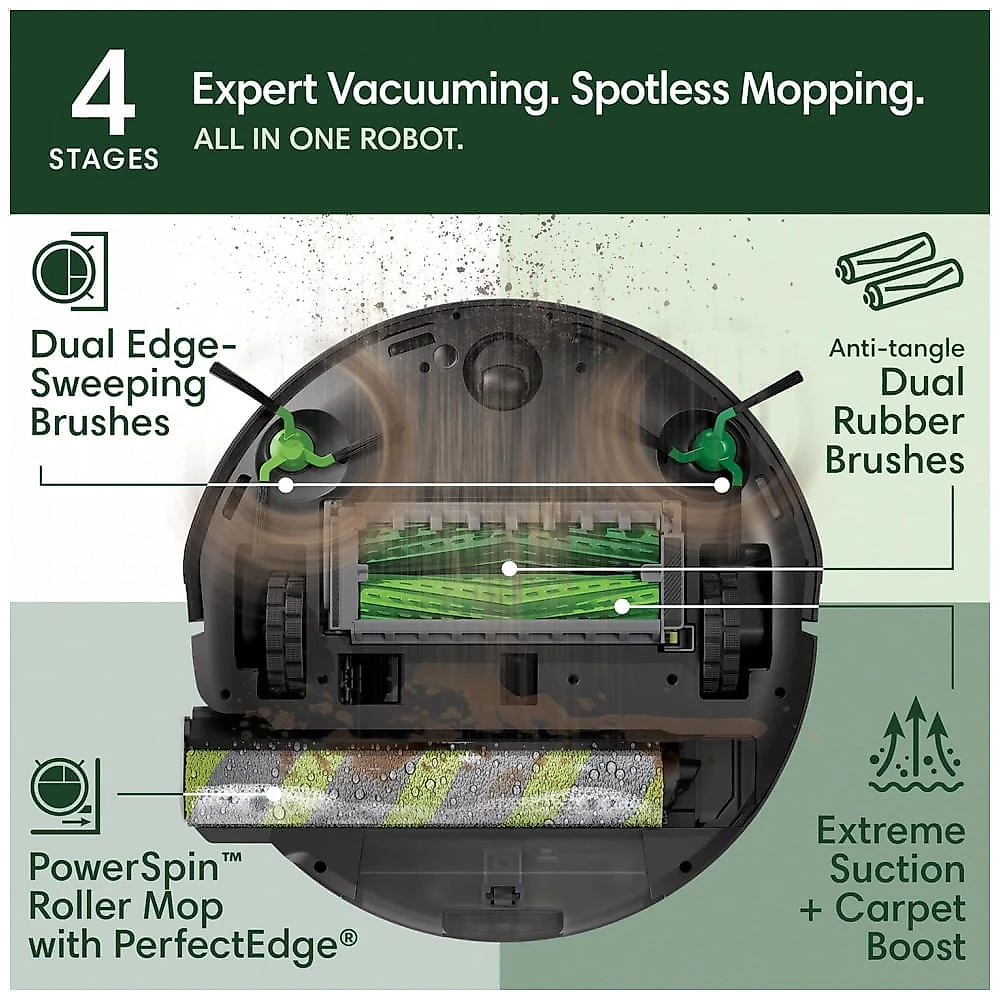 Robô Aspirador iRobot Roomba Max 705X Combo Aspirar e Passar Pano Base AutoWash Preto