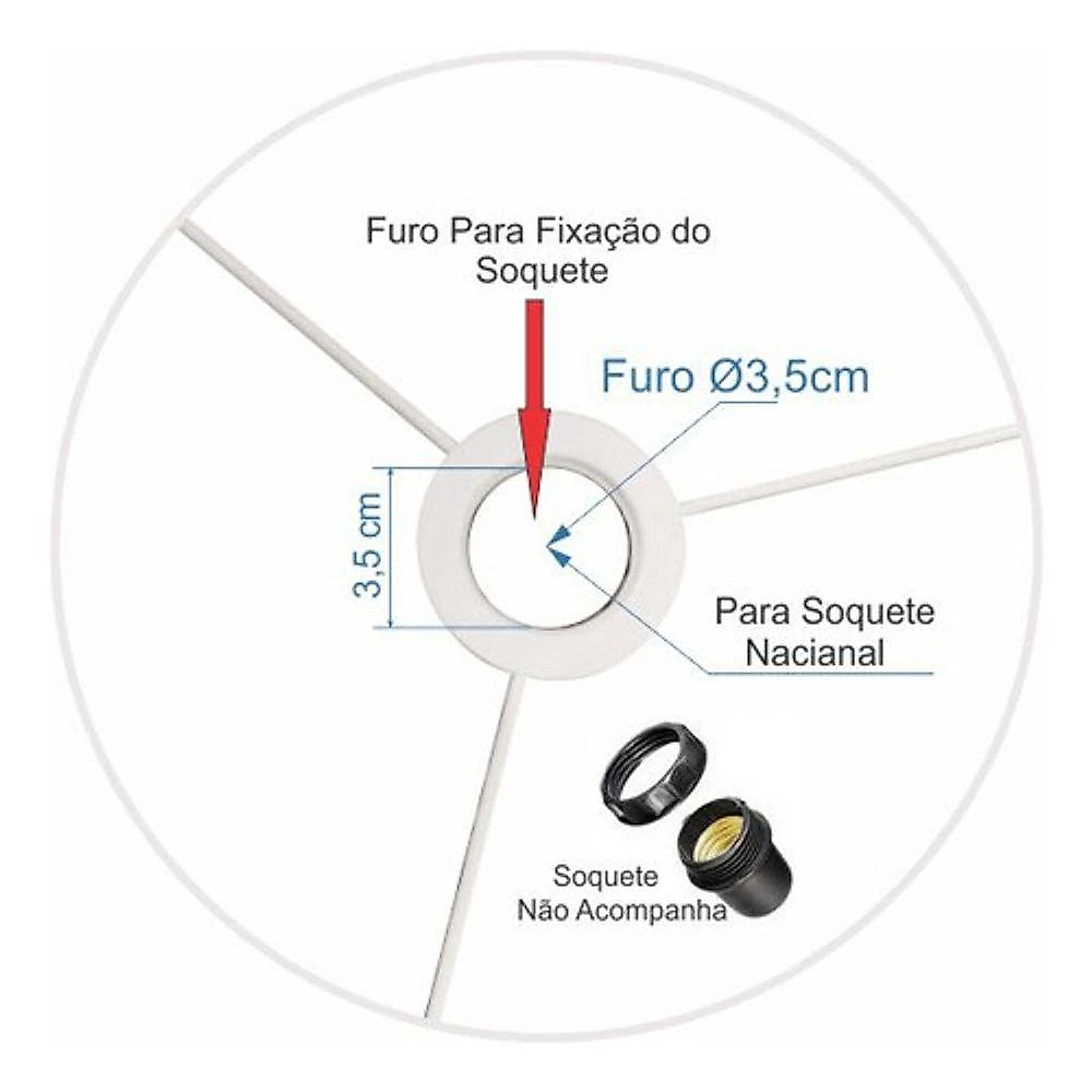 Cúpula para Abajur e Luminária CP-8012 Cilíndrica 30X25CM Resistente à Maresia Branco Vivare Brasil webcontinental-7908138291372