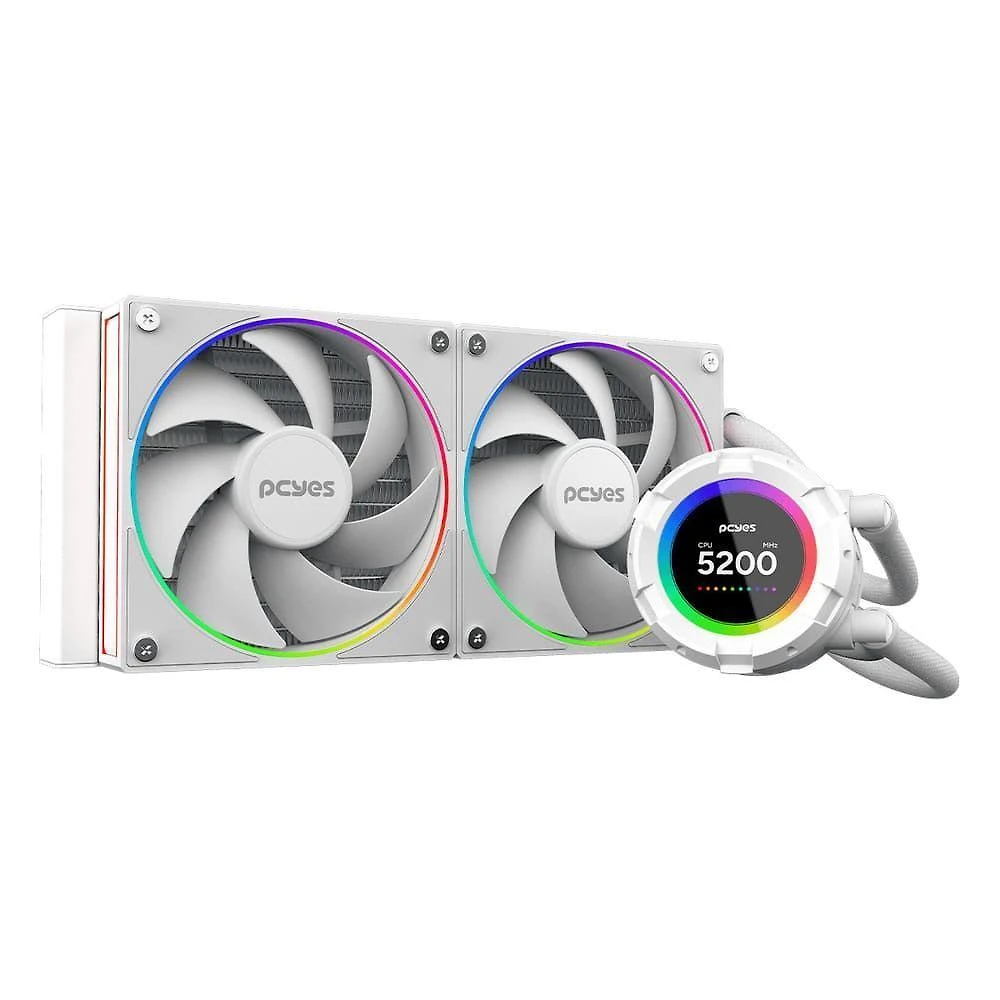 Water Cooler Pcyes Vision VS240WG Tela LCD 2,1 White Ghost Branco