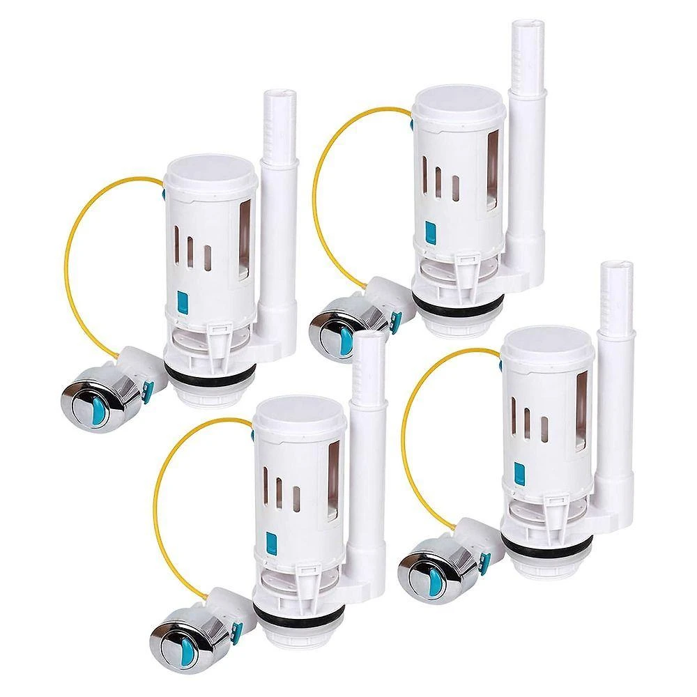 Kit 4 Reparos Caixa Acoplada SU-ACO2 Dupla Descarga Botão Cromado Branco AB Mídia