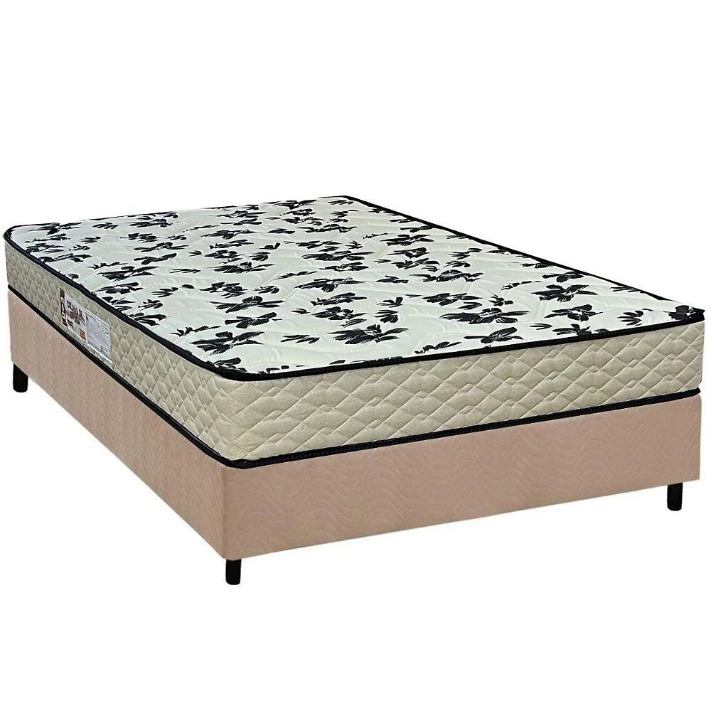 Conjunto Box Casal: Colchão Espuma Paropas D33 Pasquale Wave Clean + Base Crc Suede Clean (138x188)