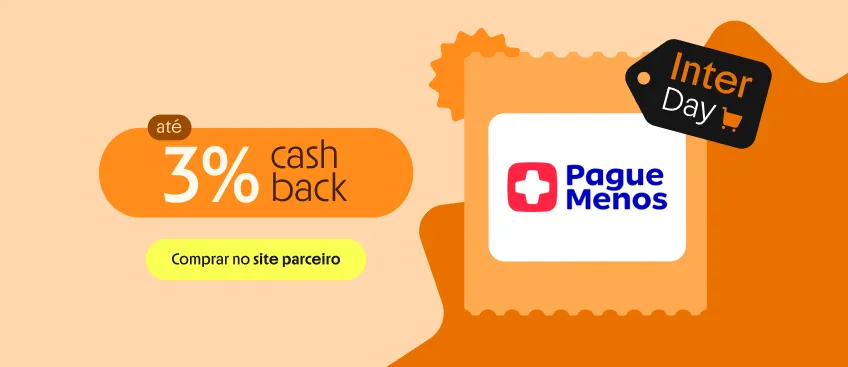 PAGUE MENOS COM ATÉ 3% DE CASHBACK