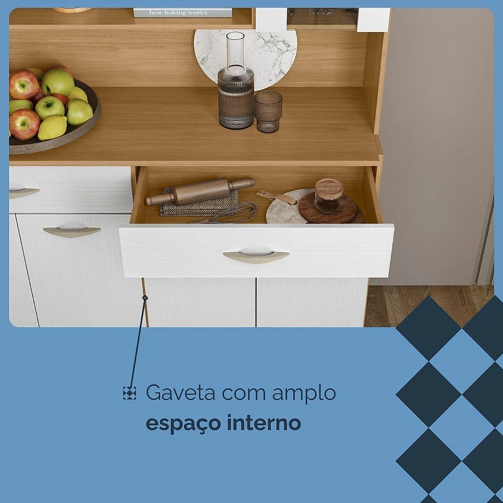 Armário De Cozinha 8 Portas 2 Gavetas Golden Freijo-supremo - Ssx Multicoisas
