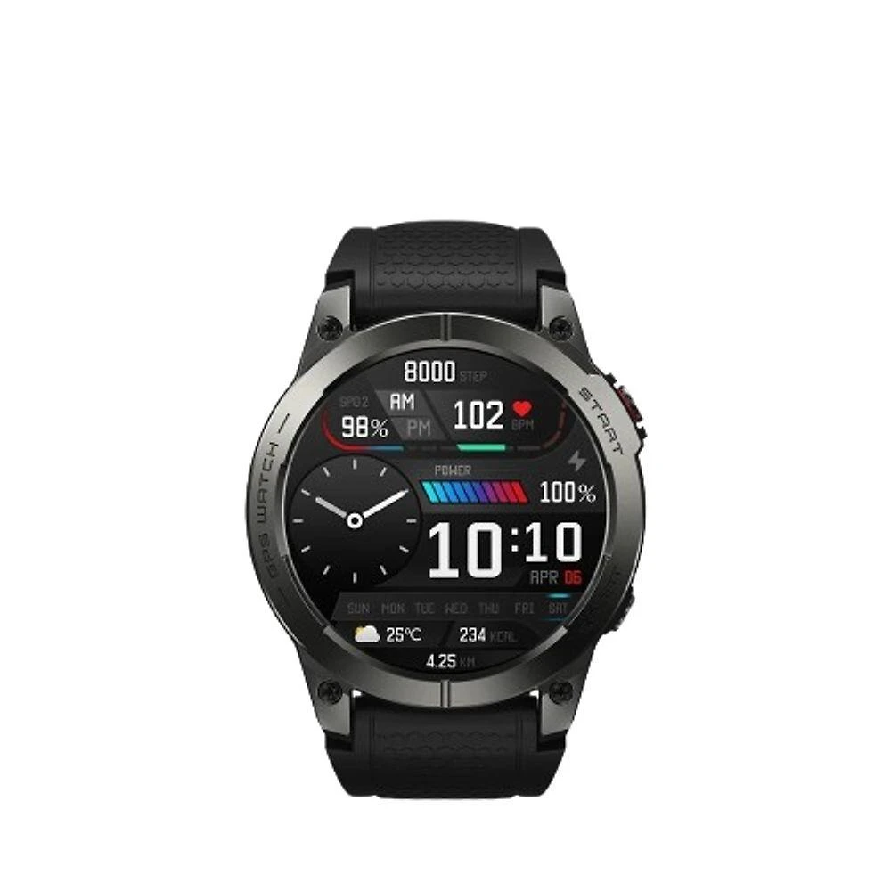 Miniatura Relógio Zeblaze Stratos 3 Premium, Tela Ultra Hd Amoled, Gps Embutido, Hi-fi Bluetooth Preto