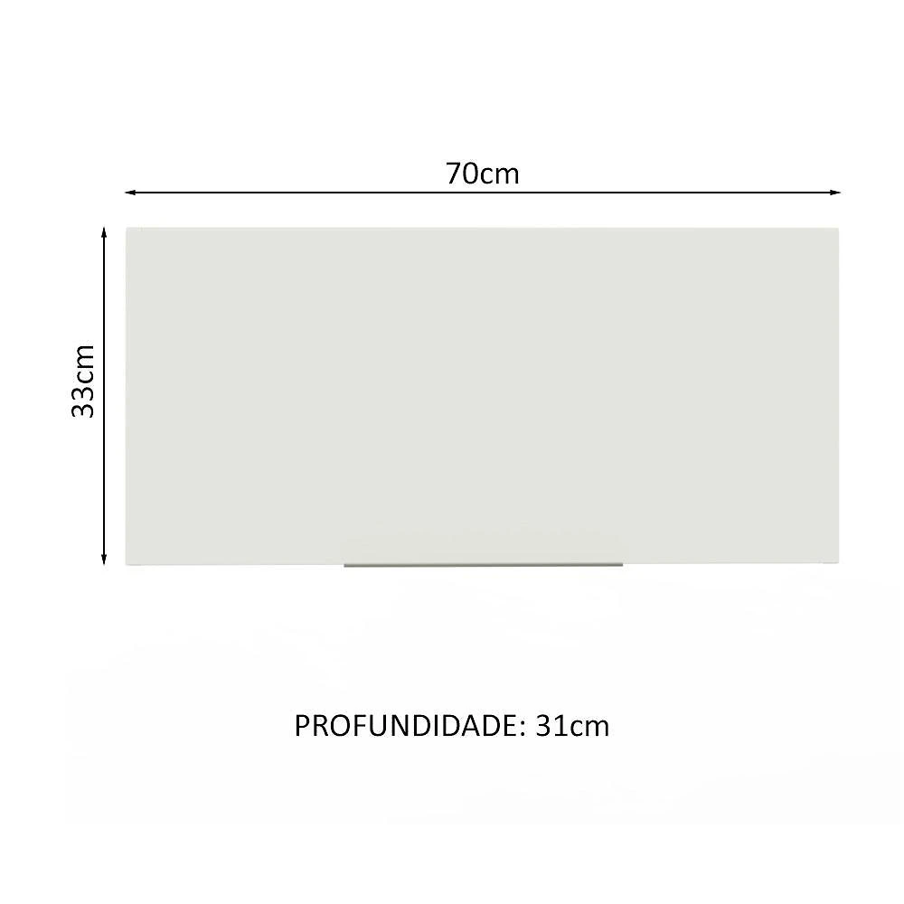 Armário aéreo de cozinha madesa stella 70 cm 1 porta basculante - rustic/branco