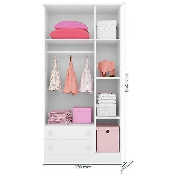 Quarto para Gêmeos com 2 Berços Mini Cama, Guarda-Roupa e Organizador Soninho Espresso Móveis Quarto para Gêmeos com 2 Berços Mini Cama, Guarda Roupa e Organizador Soninho Espresso Móveis Branco